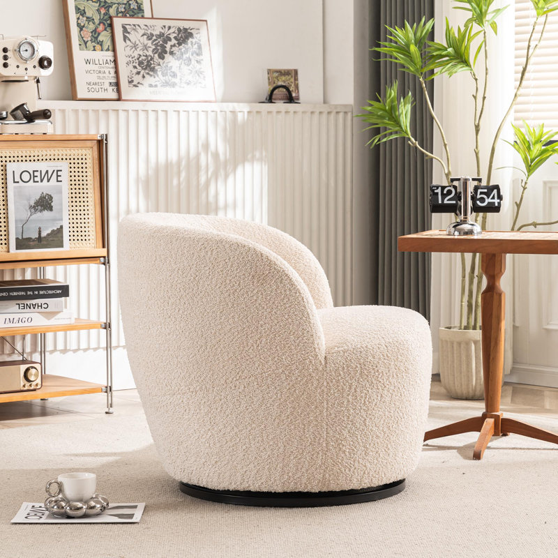 Ivy Bronx Hadriel Small Swivel Chair,Full Assembled Boucle